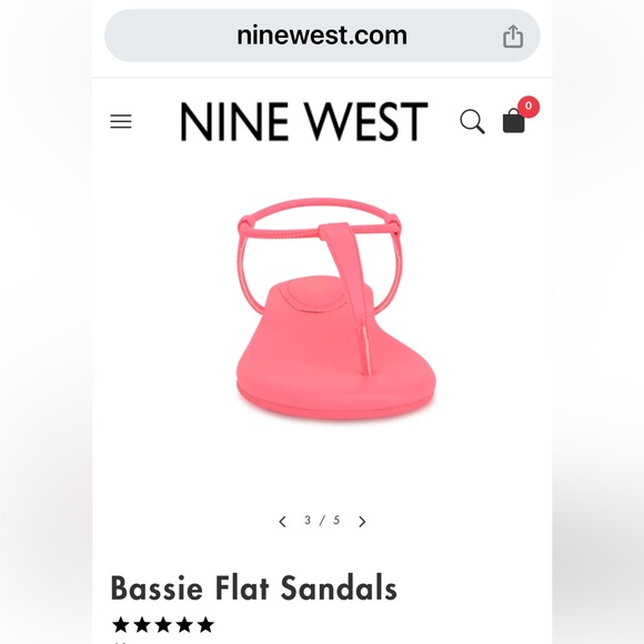 Pink Thong Nine West Flat Sandal - Picture 2 of 2